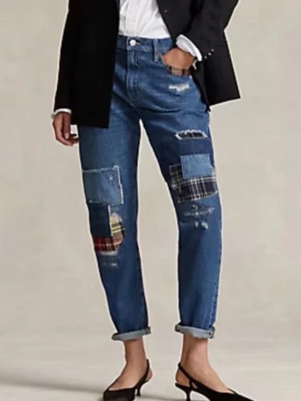 Polo Ralph Lauren Slim Boyfriend Patchwork Jeans Size 30 EUC